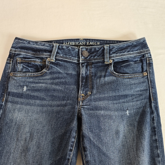 American Eagle Outfitters Denim - American Eagle Womens_Kick Boot "Stretch" 5 Pocket Distressed Jeans Size 8 Short